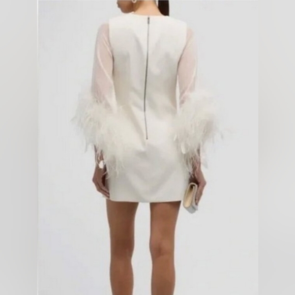 🕊️ Alice and Olivia “Izola Feather-Trim Minidress”🕊️ - Picture 11 of 12